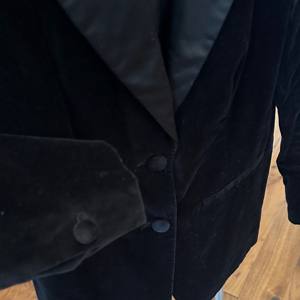a new day Black Velvet Tuxedo Blazer with Satin Lapels
